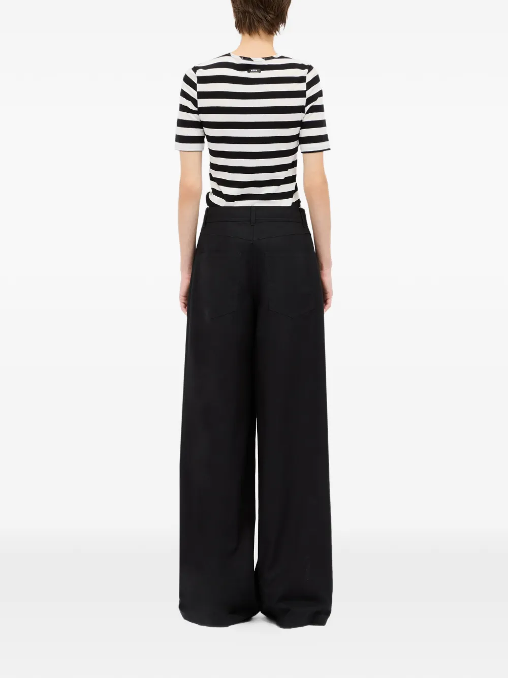 MSGM Broek met wijde pijpen Zwart