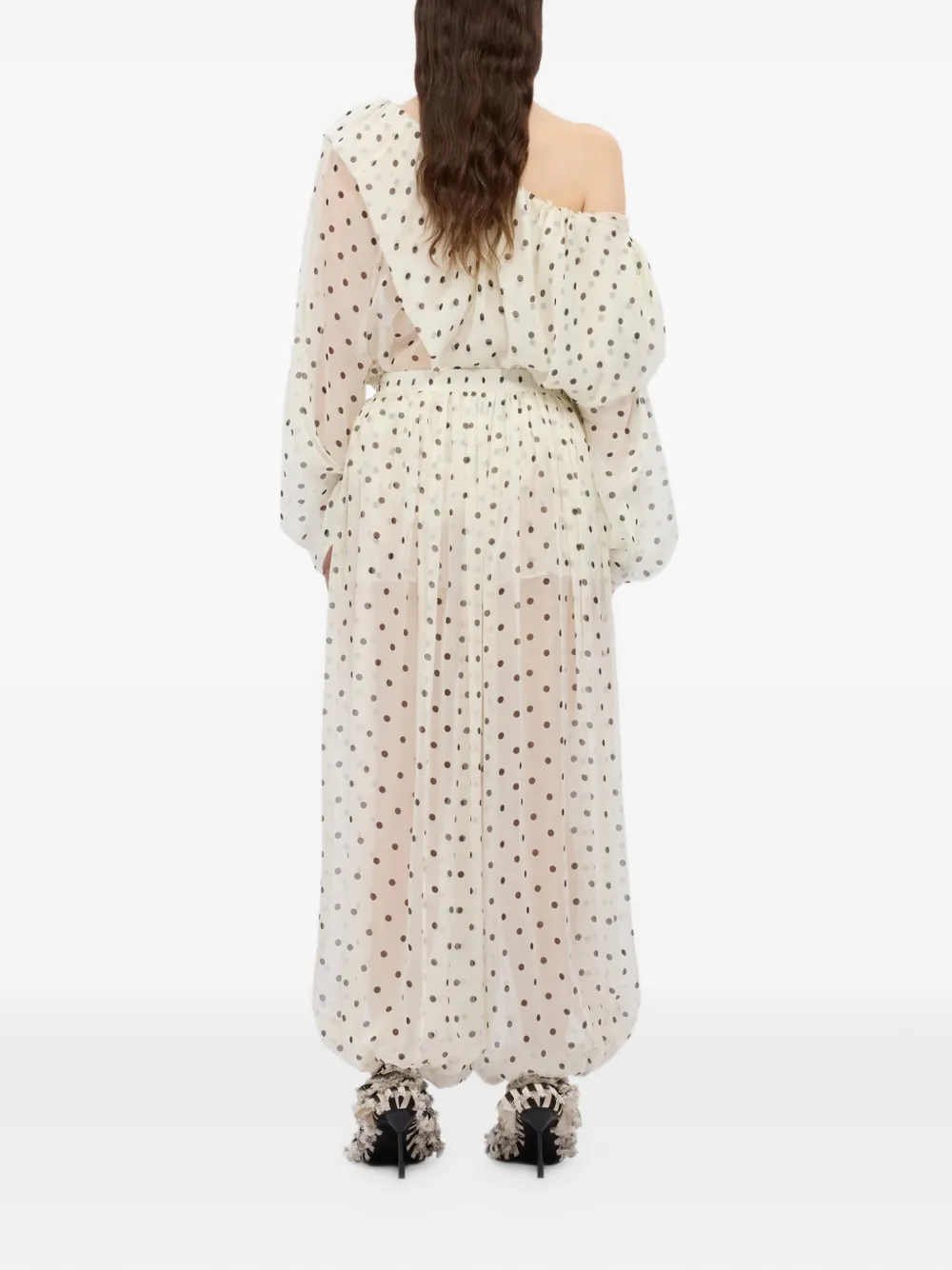 MSGM Broek met stippen Beige