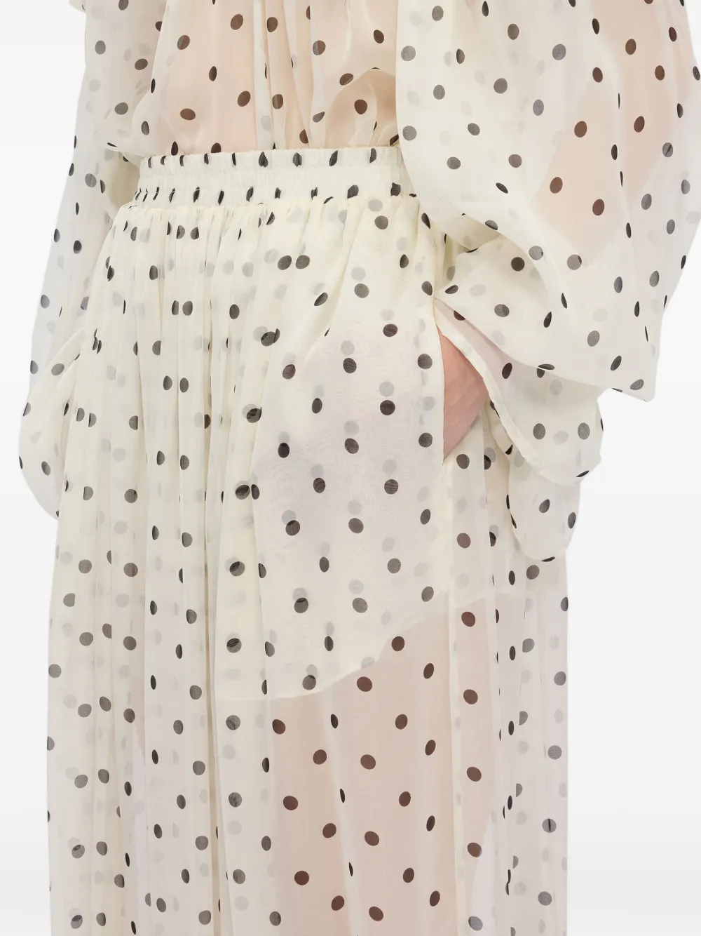 MSGM Broek met stippen Beige