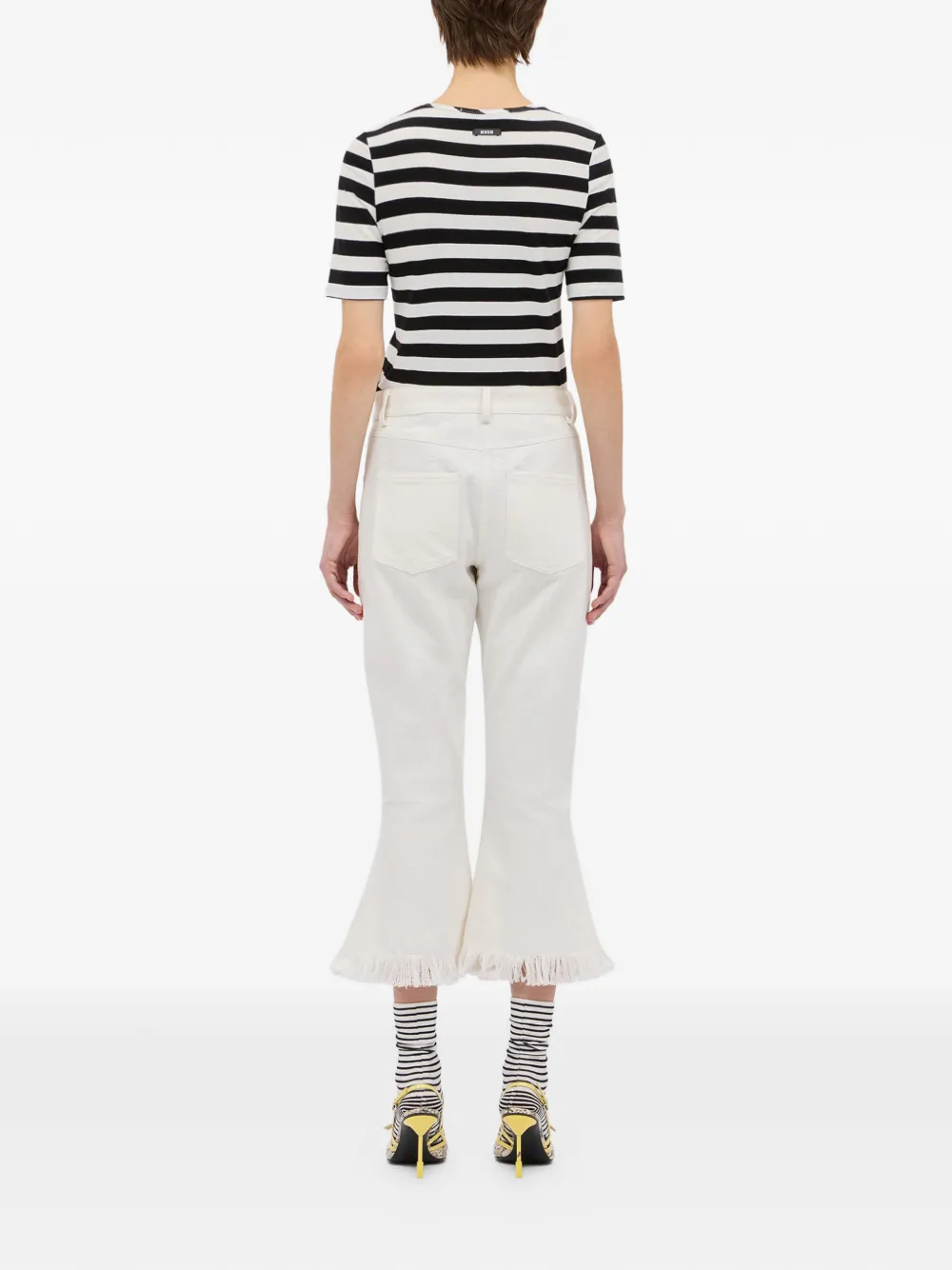 MSGM Broek met franje detail Wit