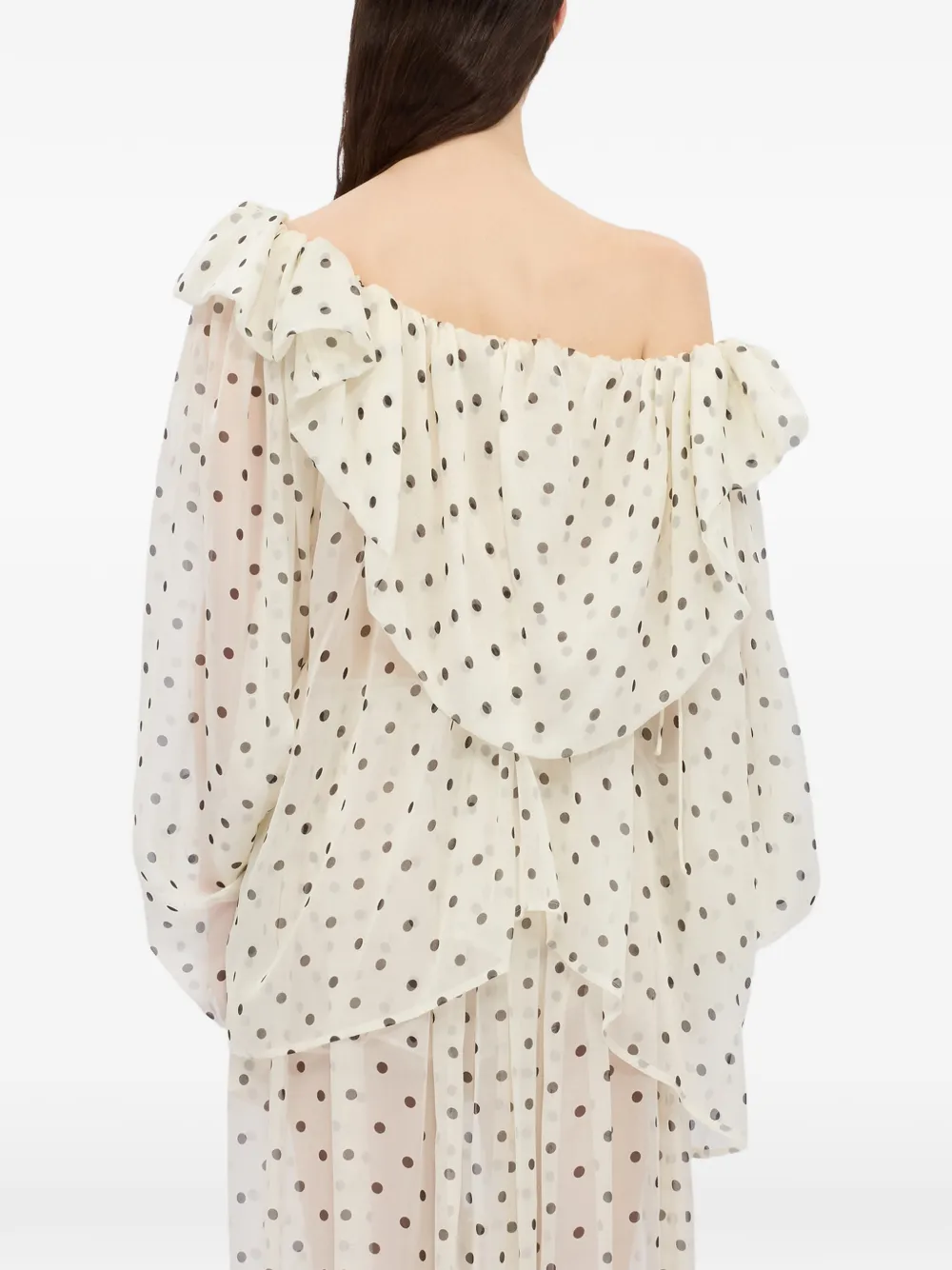 MSGM Blouse met ruches Beige