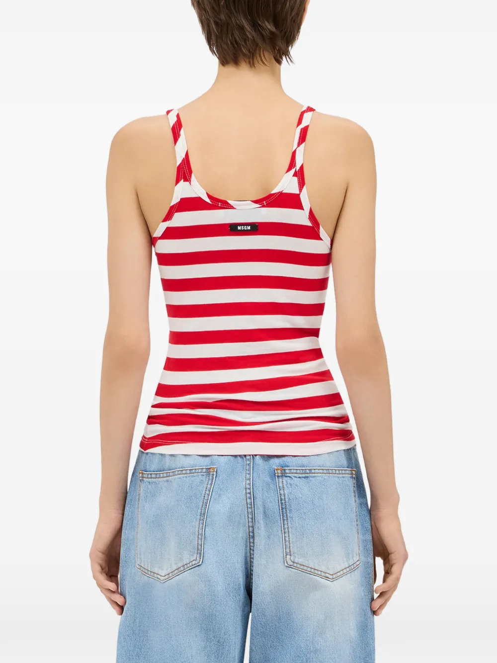 MSGM Gestreepte tanktop Rood