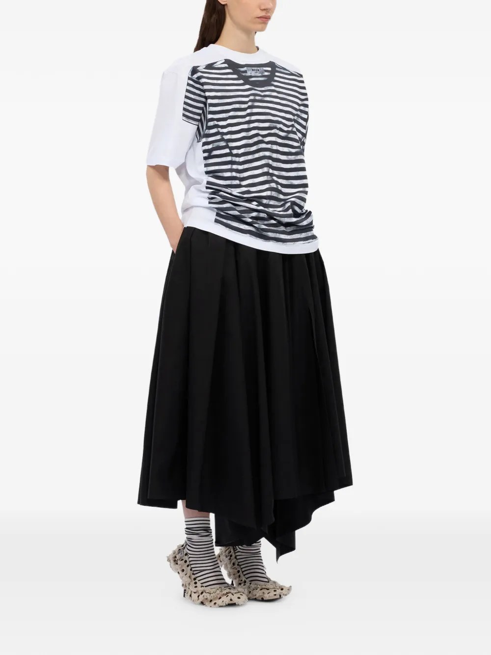 MSGM Asymmetrische jurk Zwart