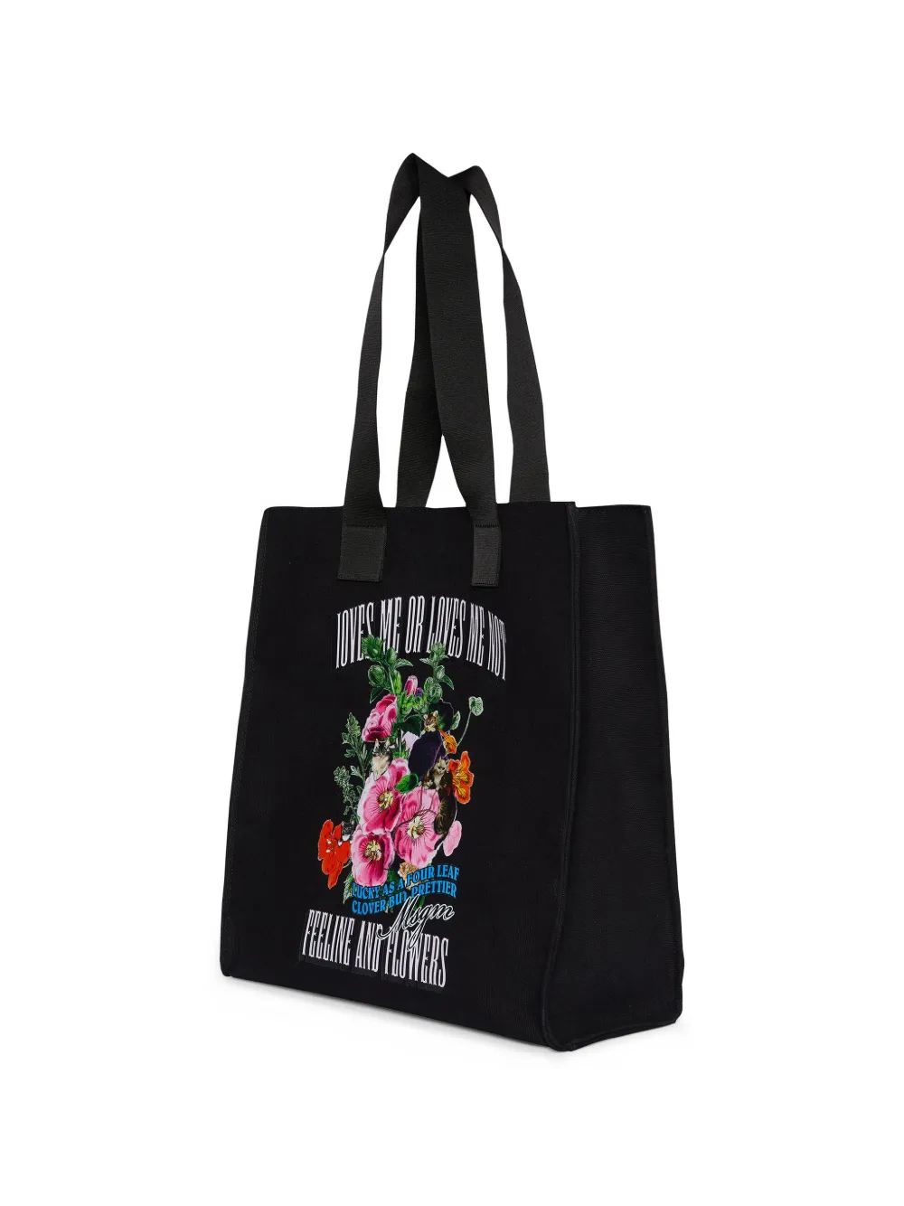 MSGM Shopper met bloemenprint Zwart
