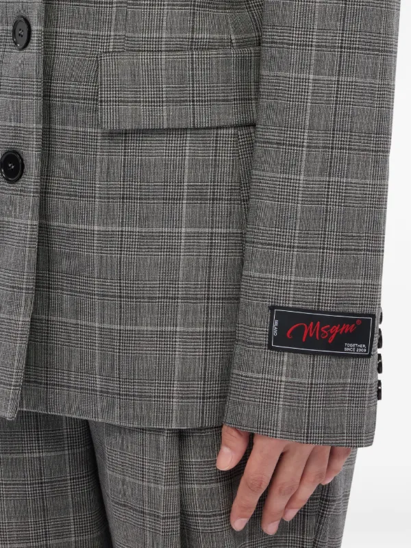 MSGM チェック ジャケット | グレー | FARFETCH JP