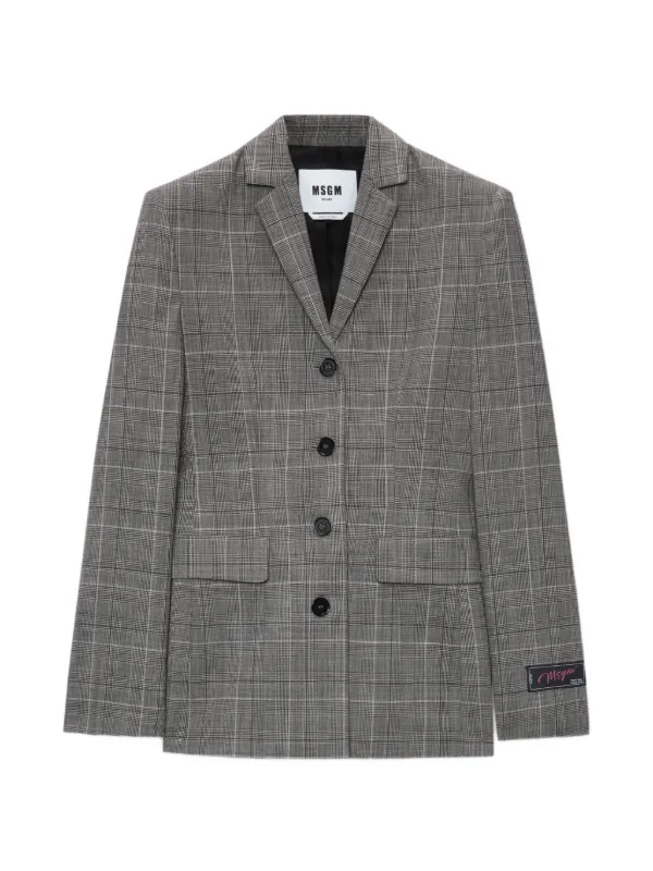 MSGM チェック柄　アウター MSGM チェック ジャケット | グレー | FARFETCH JP