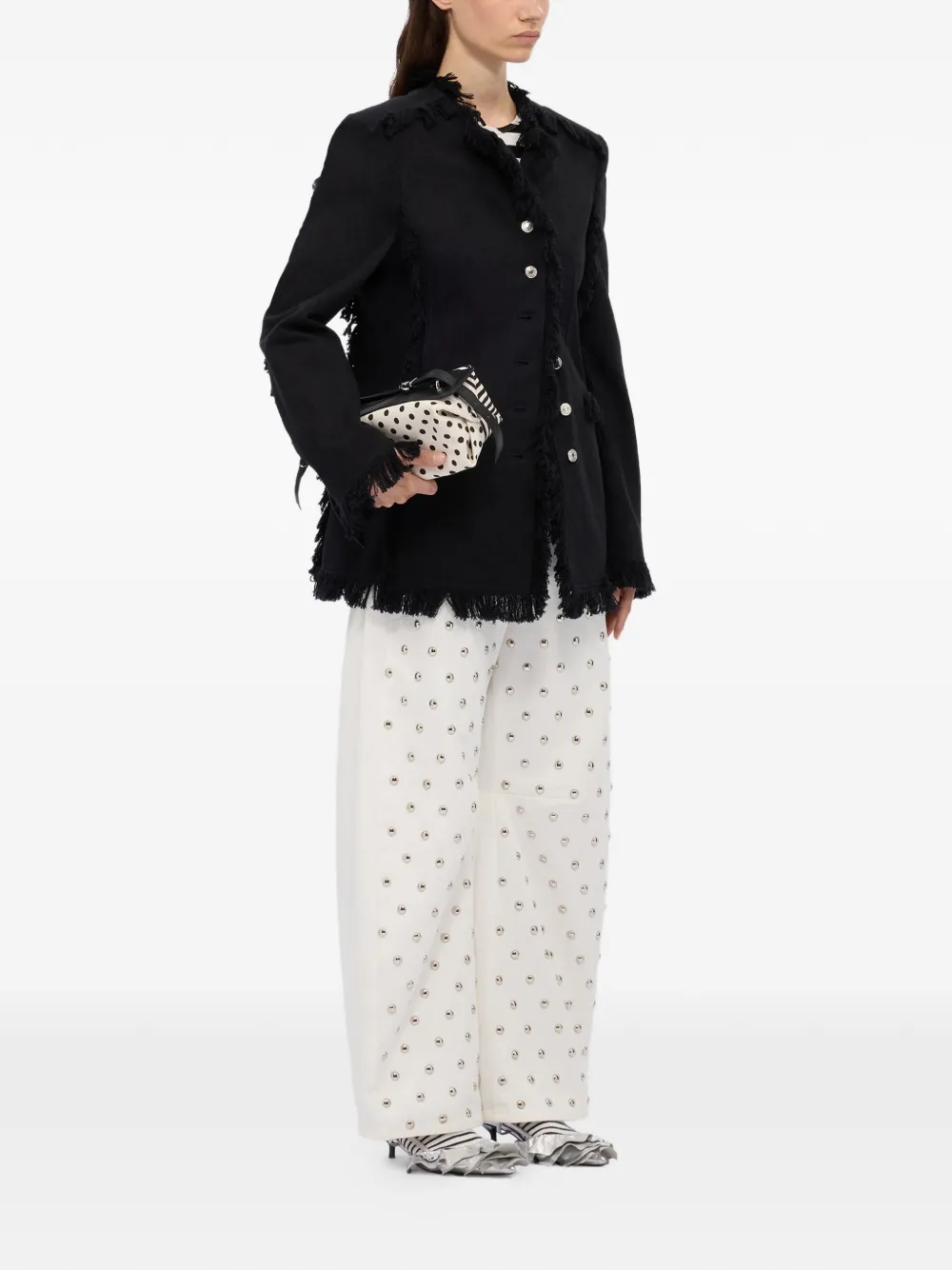 MSGM Jeans met studs Wit