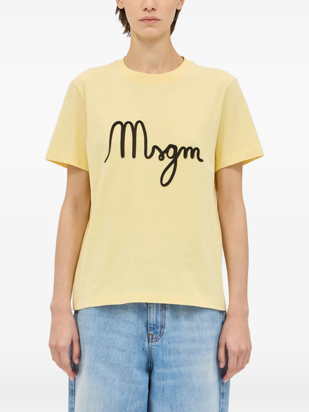 MSGM T-shirt met logoprint Geel