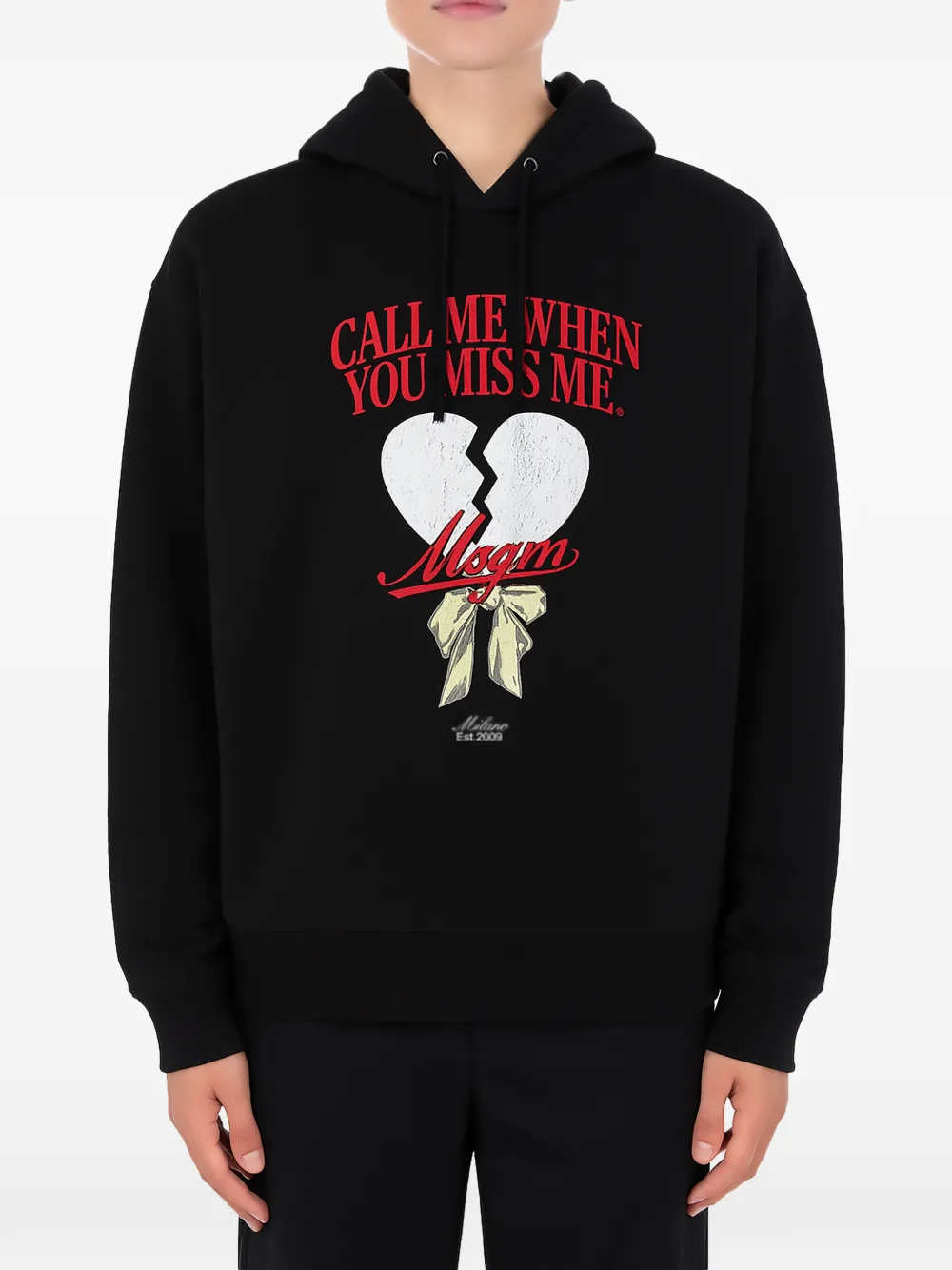 MSGM graphic-print hoodie - Black