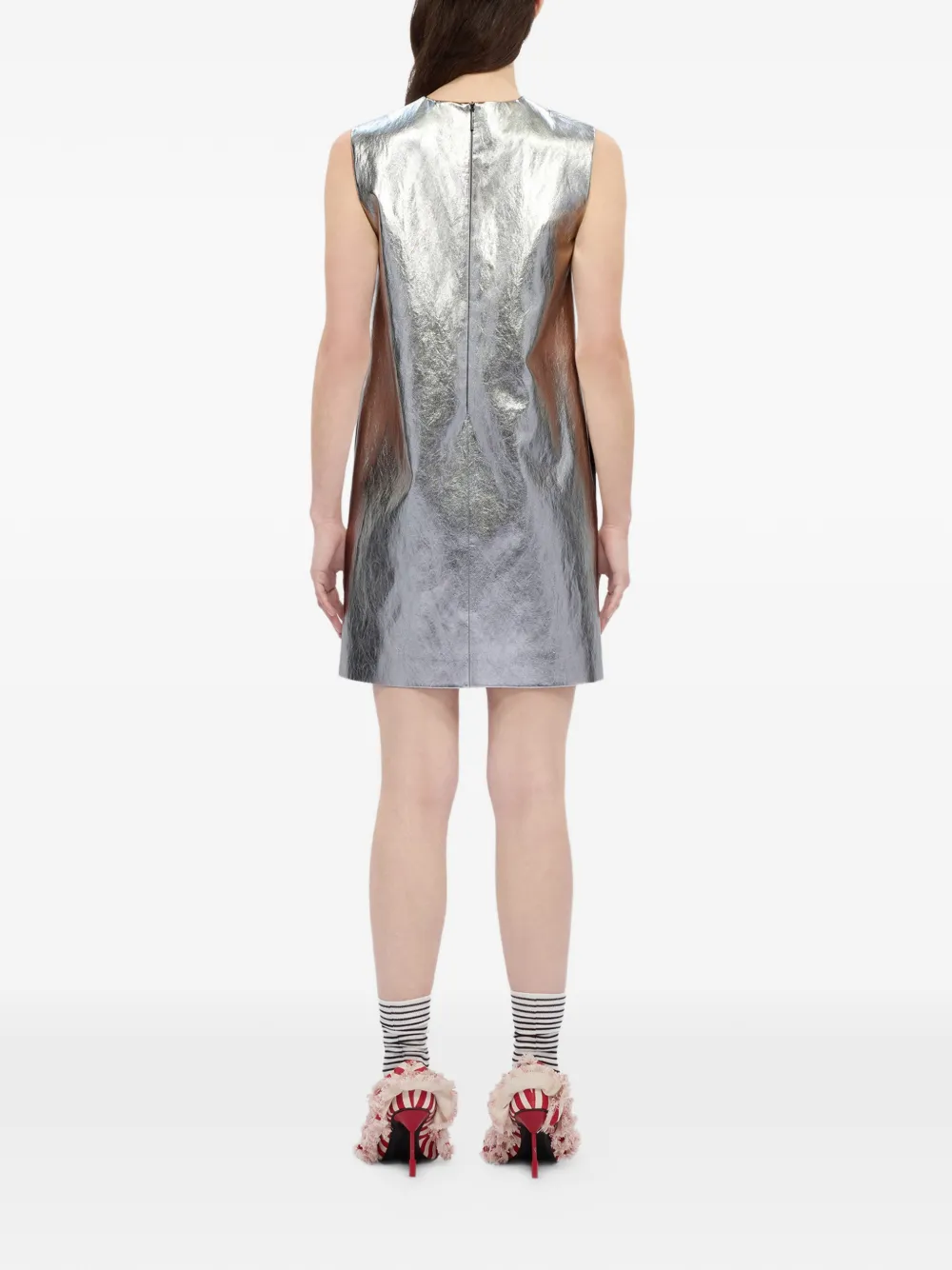 MSGM Mouwloze jurk met ronde hals Zilver