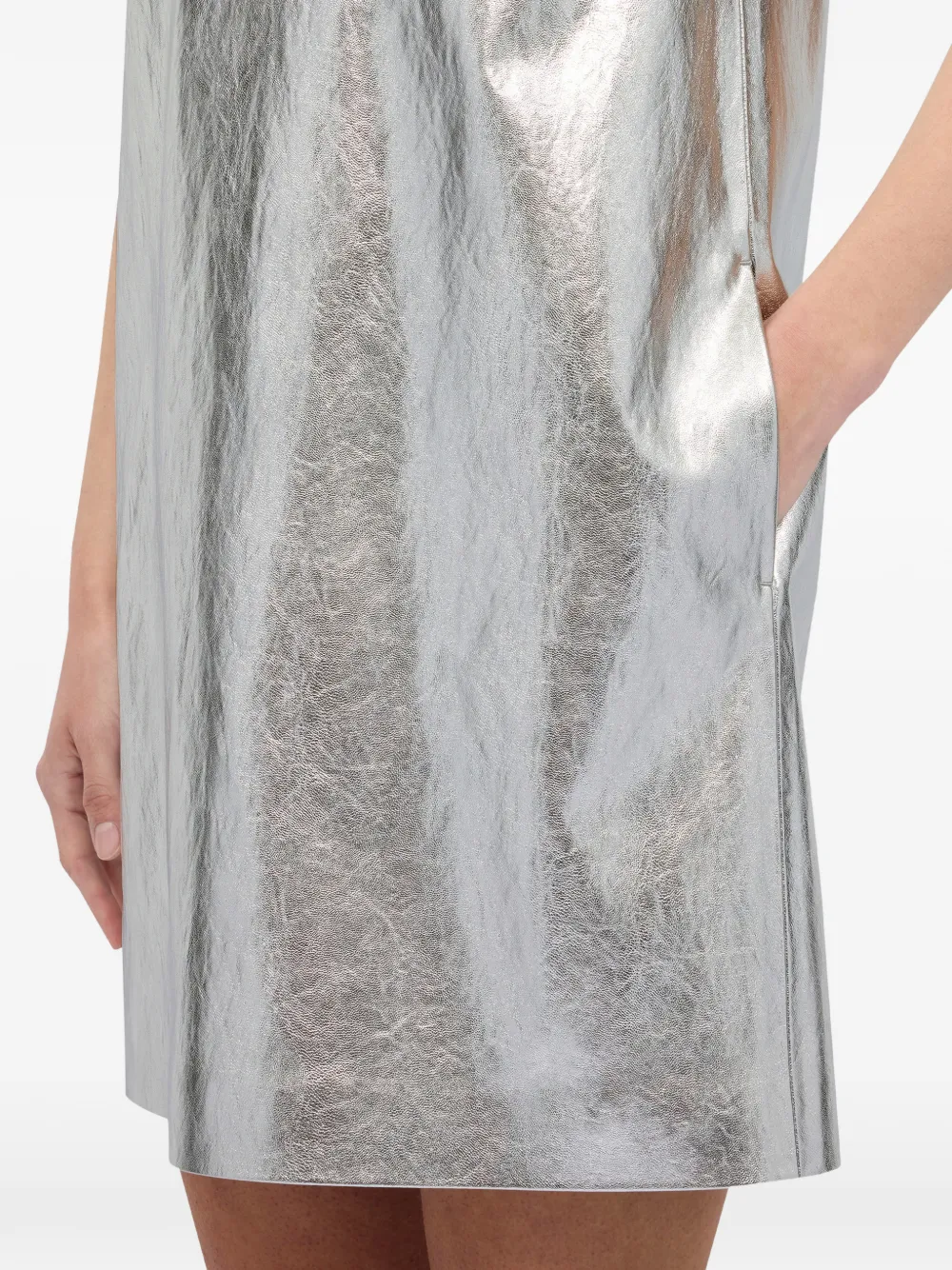 MSGM Mouwloze jurk met ronde hals Zilver