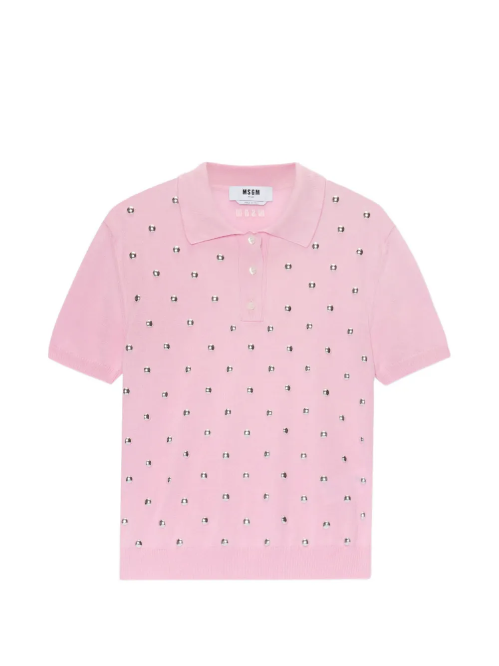 MSGM Poloshirt mit Nieten - Rosa