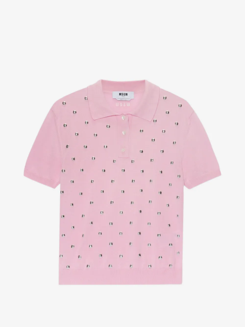 MSGM 스터드 폴로 셔츠 | 핑크 | Image 1