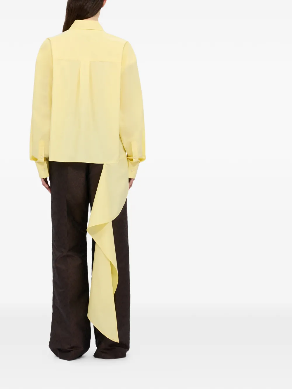  Msgm Asymmetric Long-sleeve Shirt - Yellow 