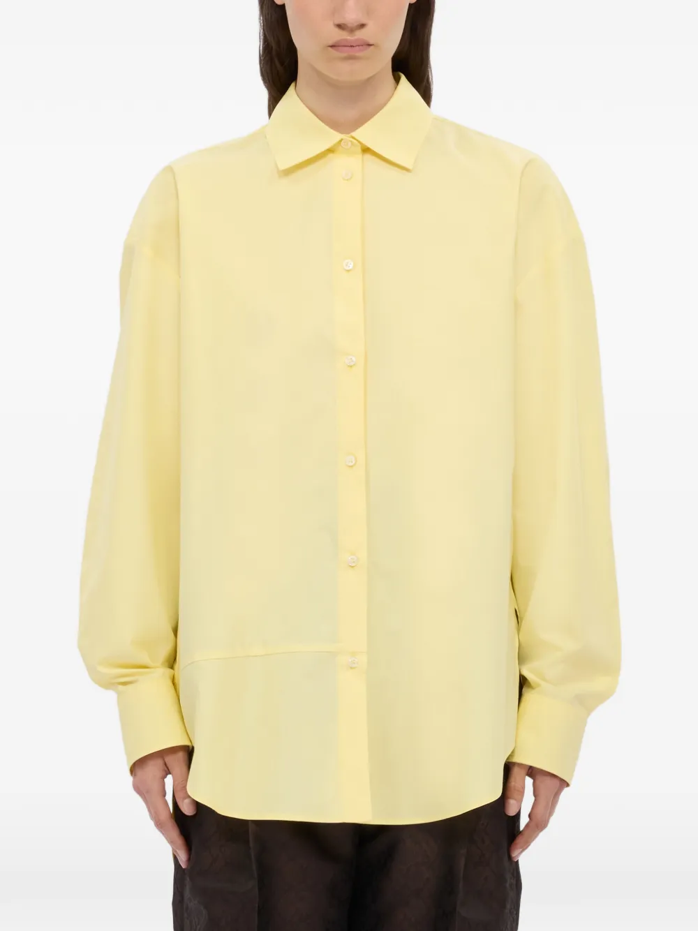 MSGM Asymmetrisch blouse met lange mouwen Geel