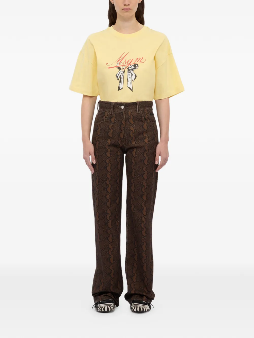 MSGM printed wide leg jeans | Wide-Leg Jeans