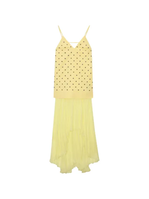 MSGM pleated studded maxi dress