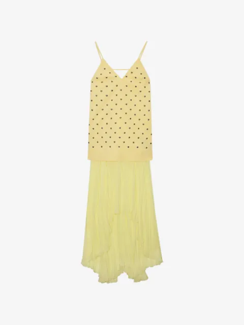MSGM pleated studded maxi dress