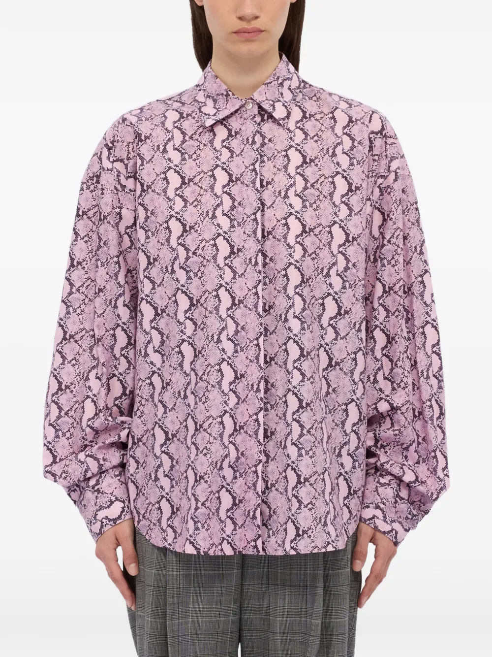 Ruffled Snake Print Shirt