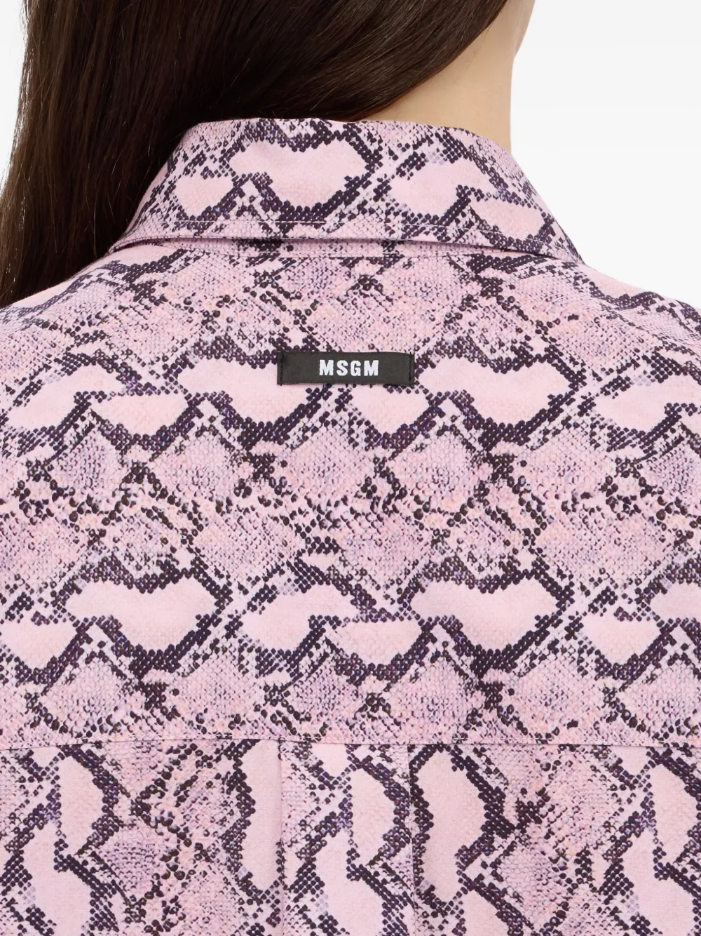 Ruffled Snake Print Shirt