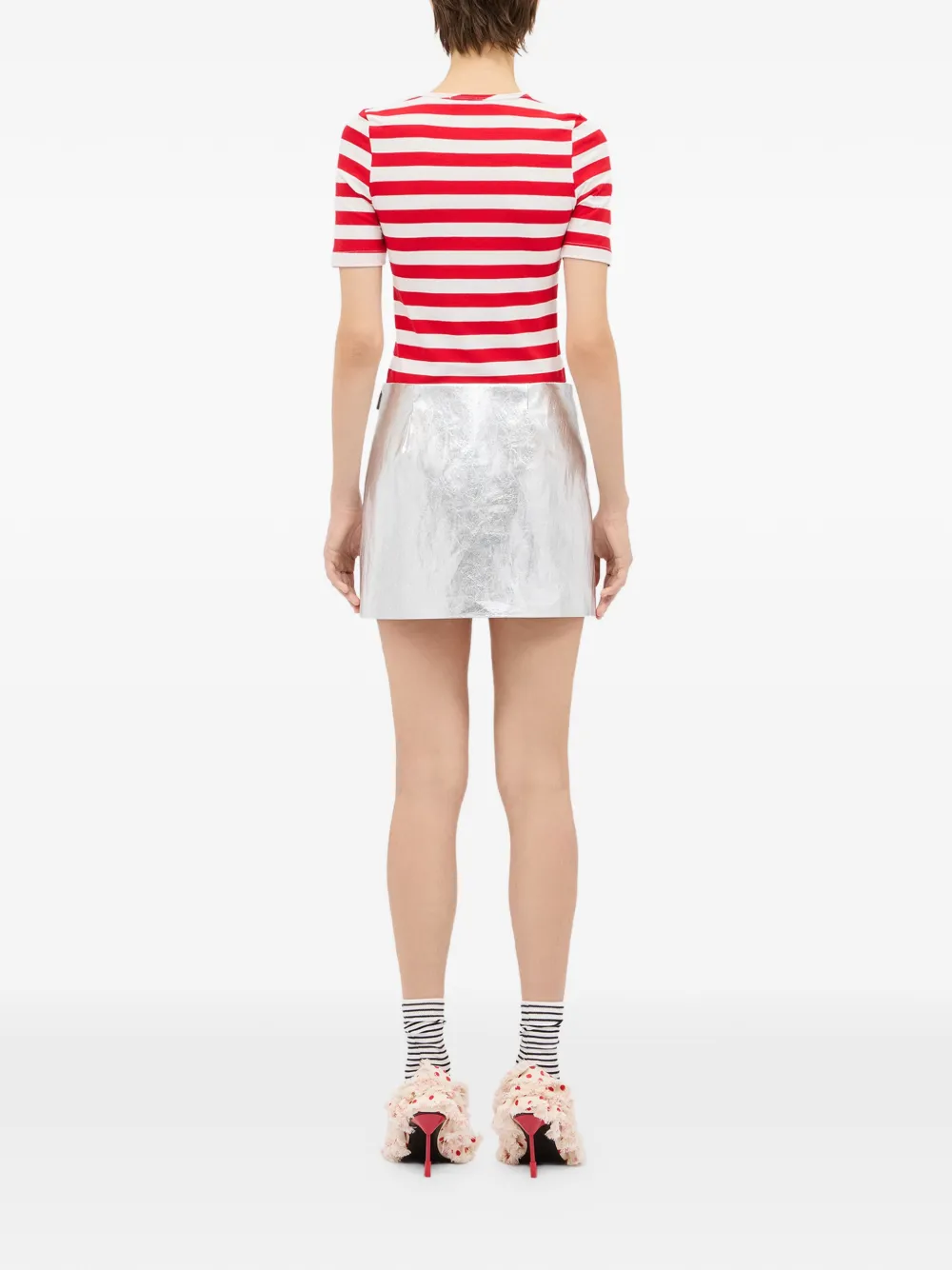 MSGM Mini-rok met metallic effect Zilver