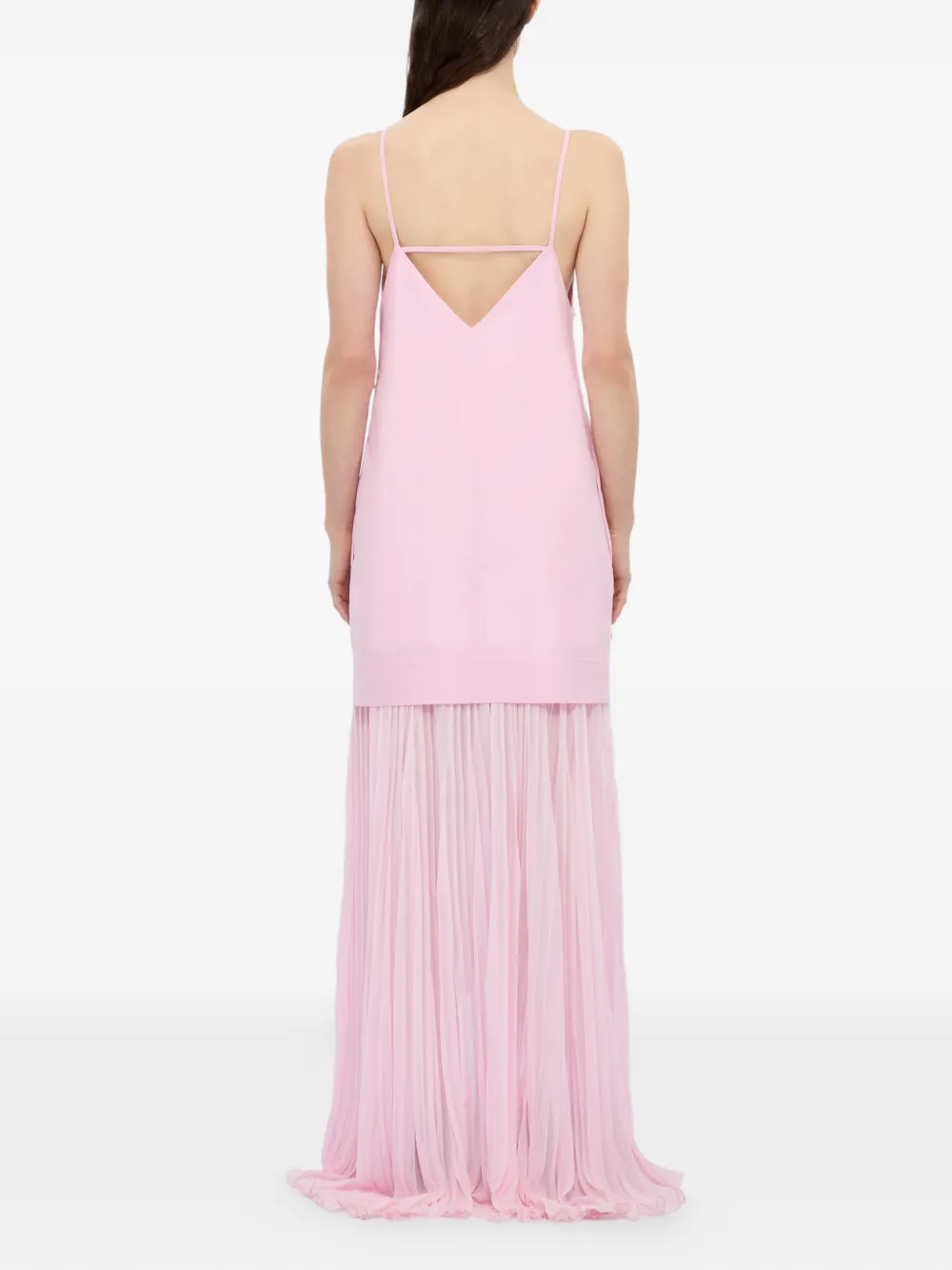 MSGM Asymmetrische geplooide jurk met studs Roze