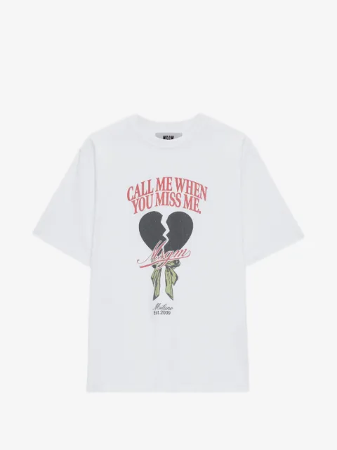 MSGM broken heart-graphic T-shirt