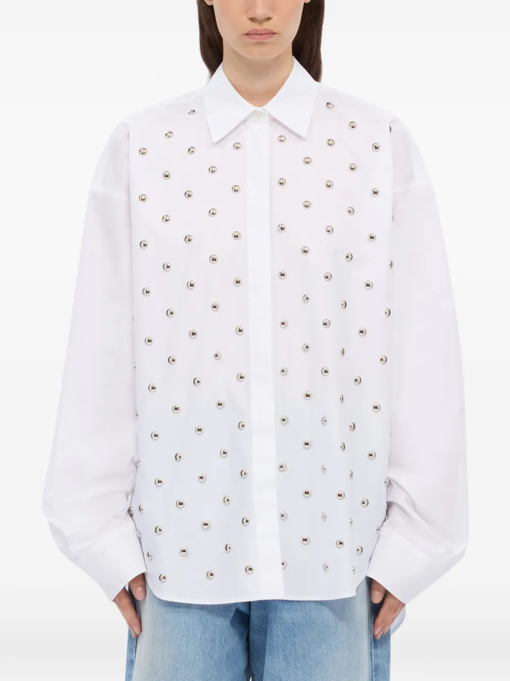 MSGM Blouse verfraaid met studs Wit