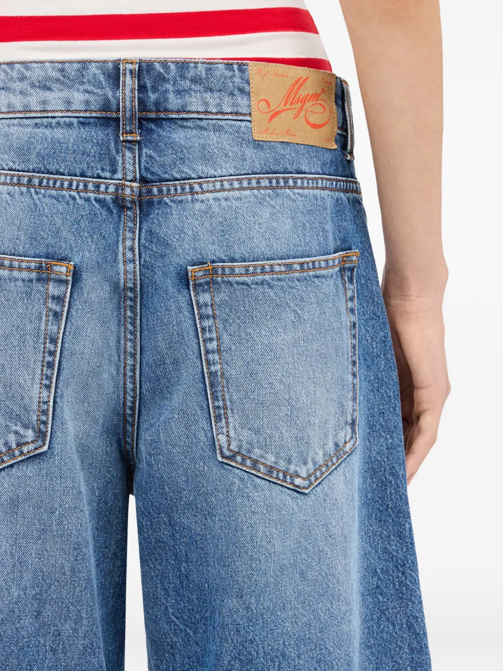 MSGM Denim shorts met zak Blauw