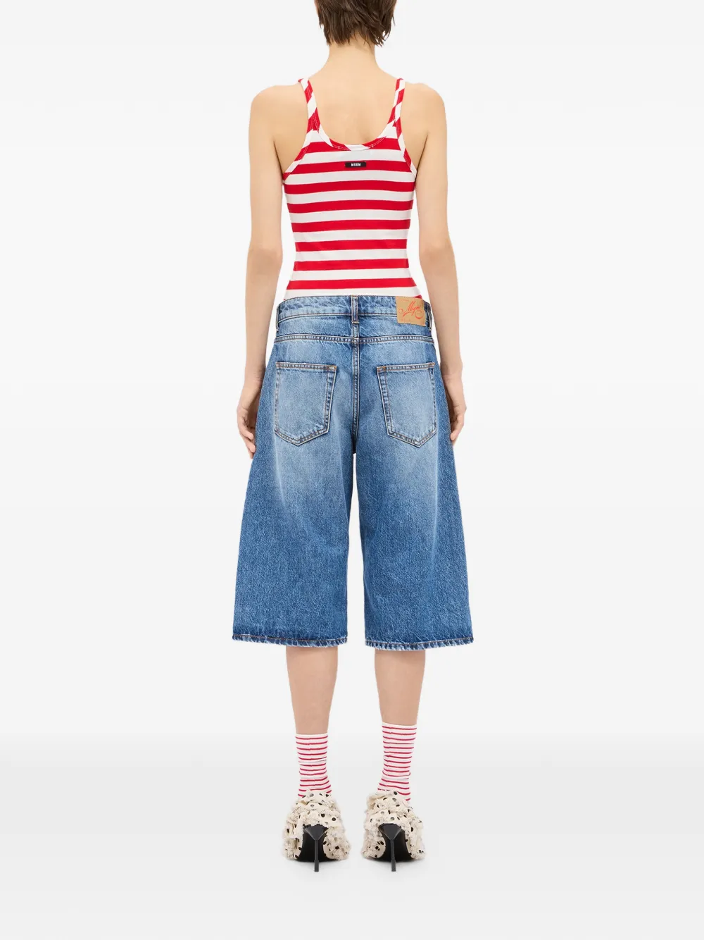 MSGM Denim shorts met zak Blauw