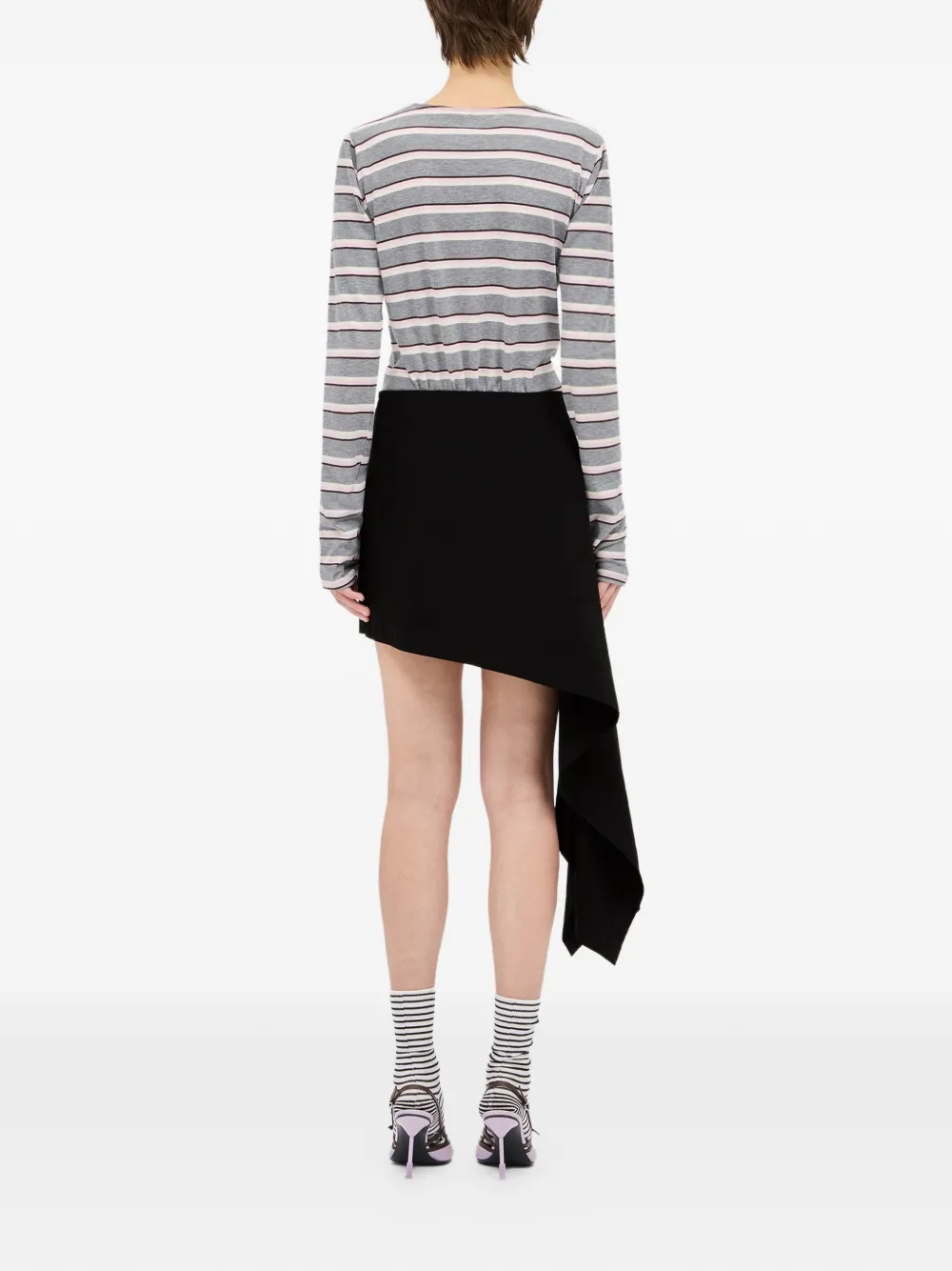 MSGM Asymmetrische mini-rok Zwart