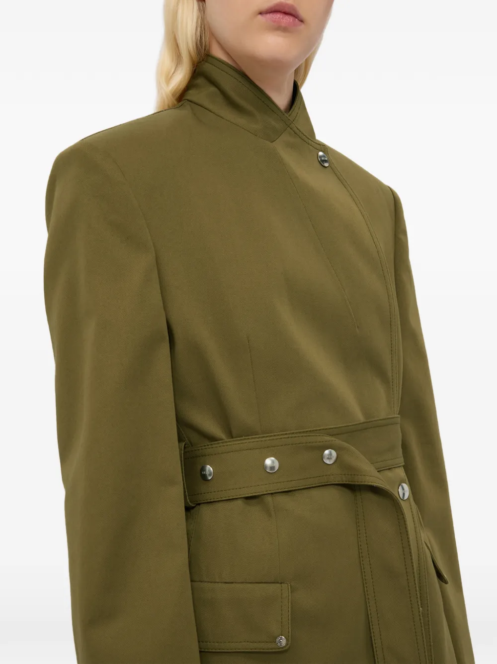 MSGM Jack met ceintuur en knopen Groen