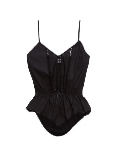 MSGM V-neck lace-detail top