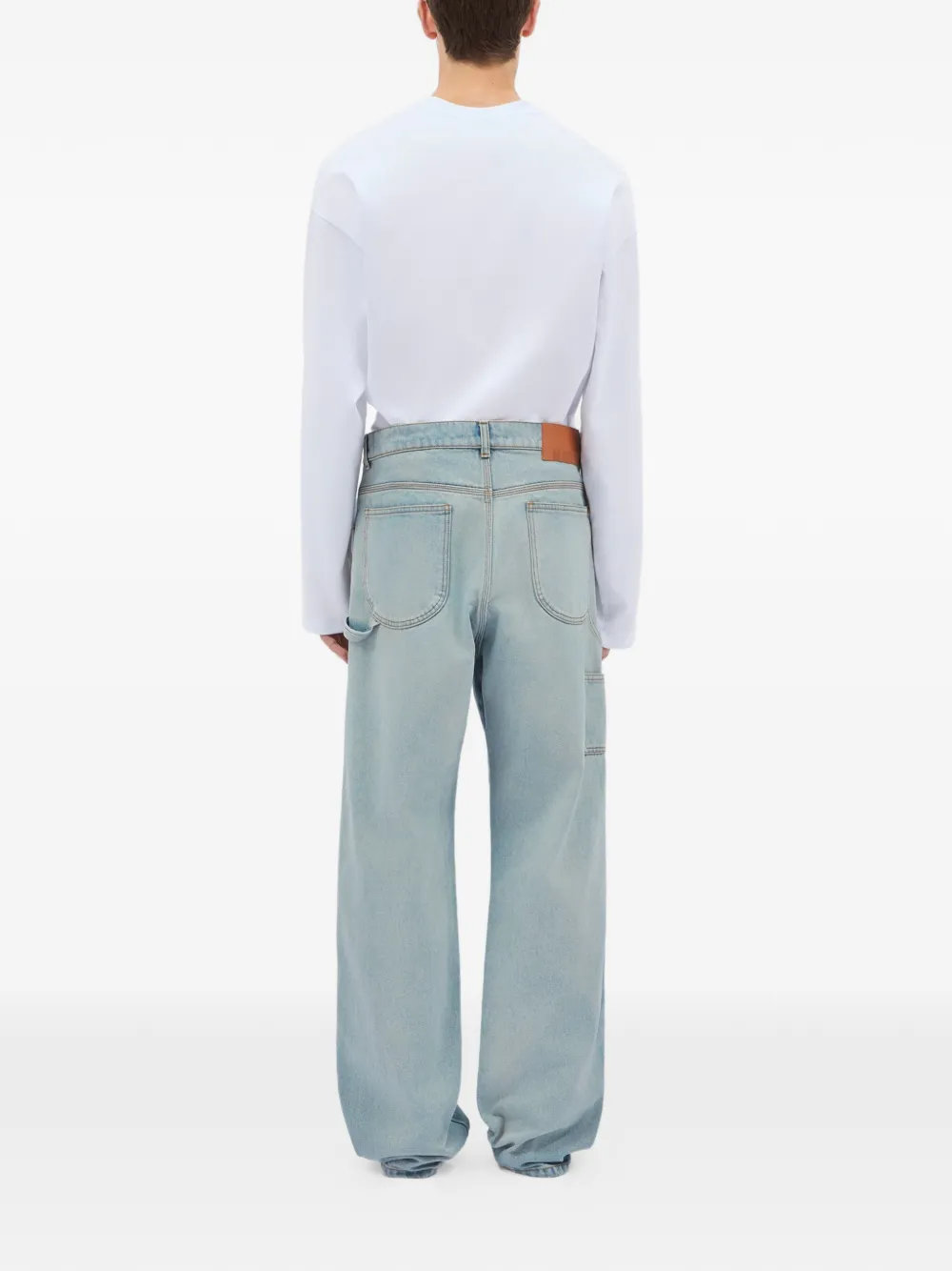 MSGM Jeans met geborduurd logo en zak Blauw