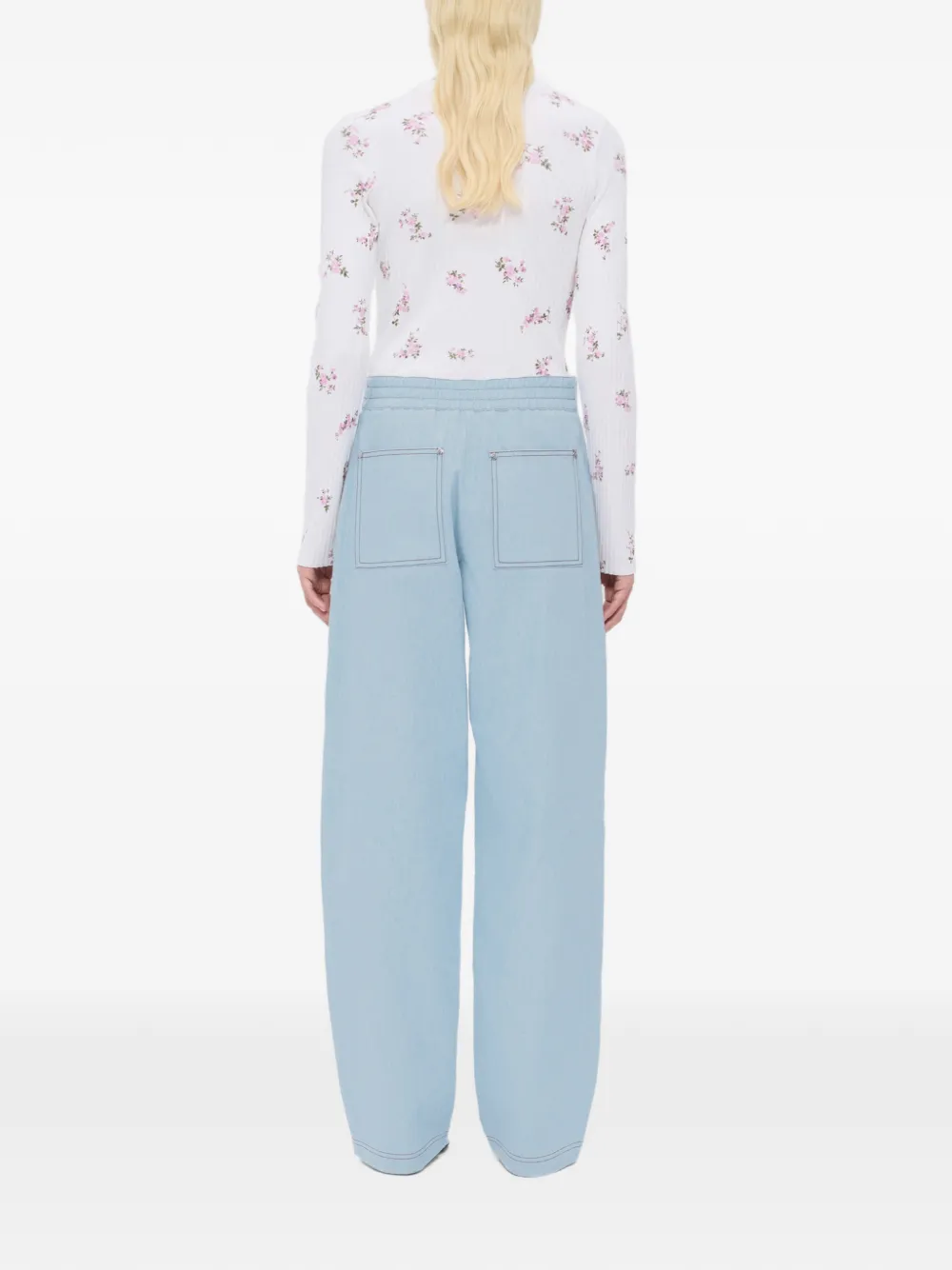MSGM Jeans met geborduurd logo Blauw