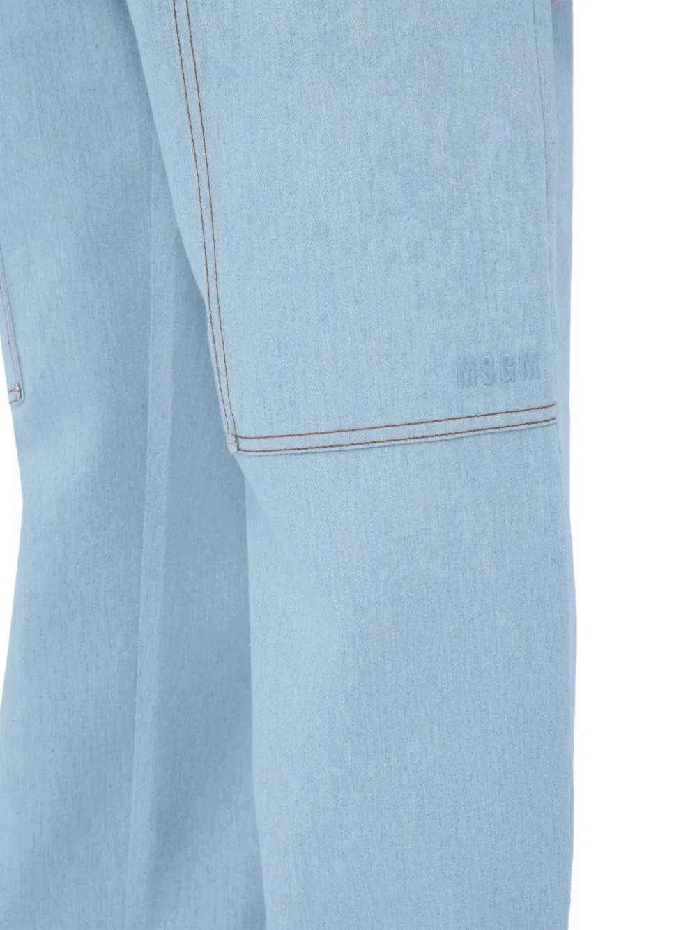 MSGM Jeans met geborduurd logo Blauw