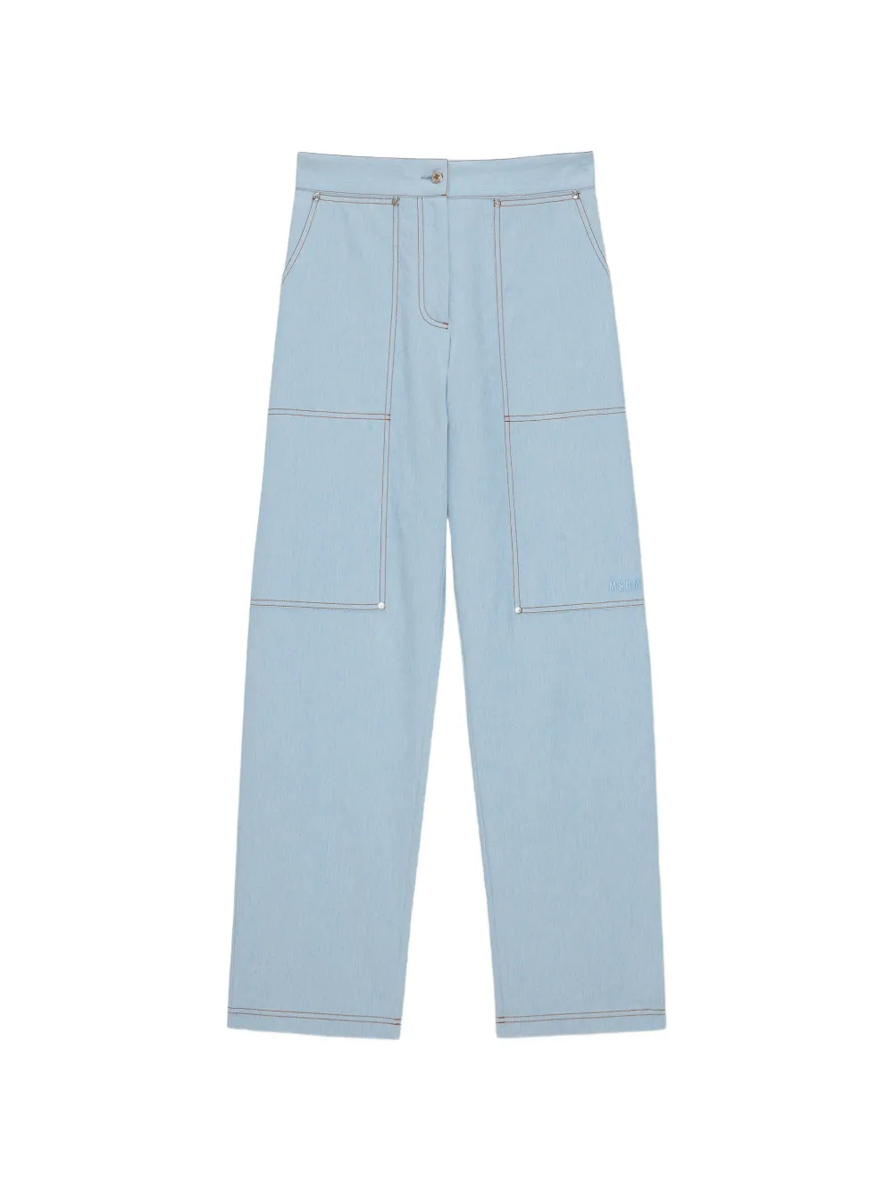 MSGM logo-embroidered jeans - Blau