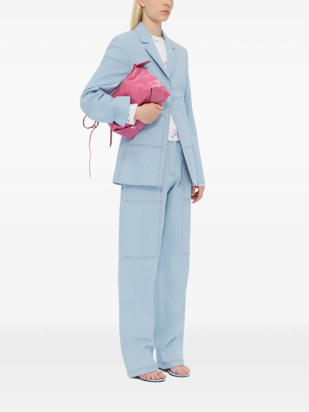 MSGM Jeans met geborduurd logo Blauw