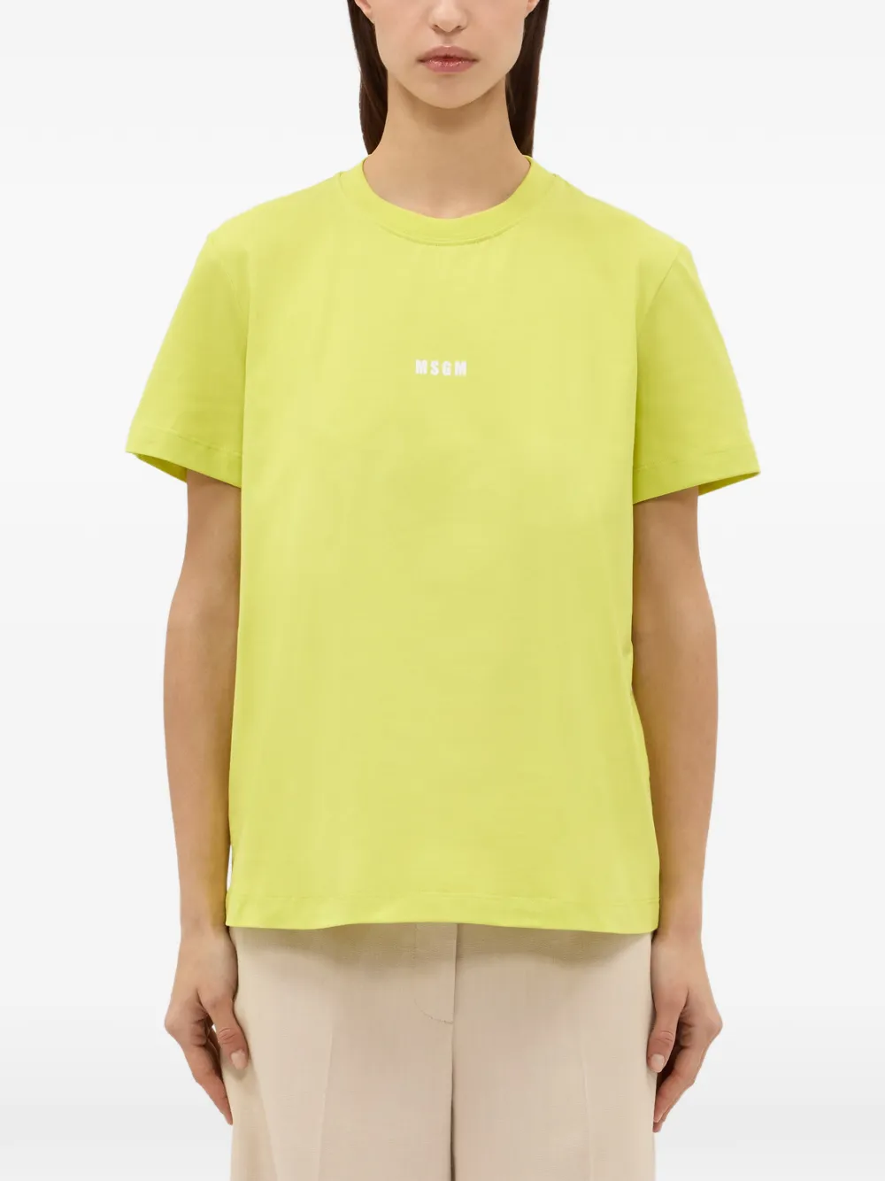  Msgm Logo-detail T-shirt - Yellow 