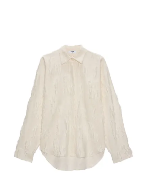 MSGM textured long-sleeve shirt