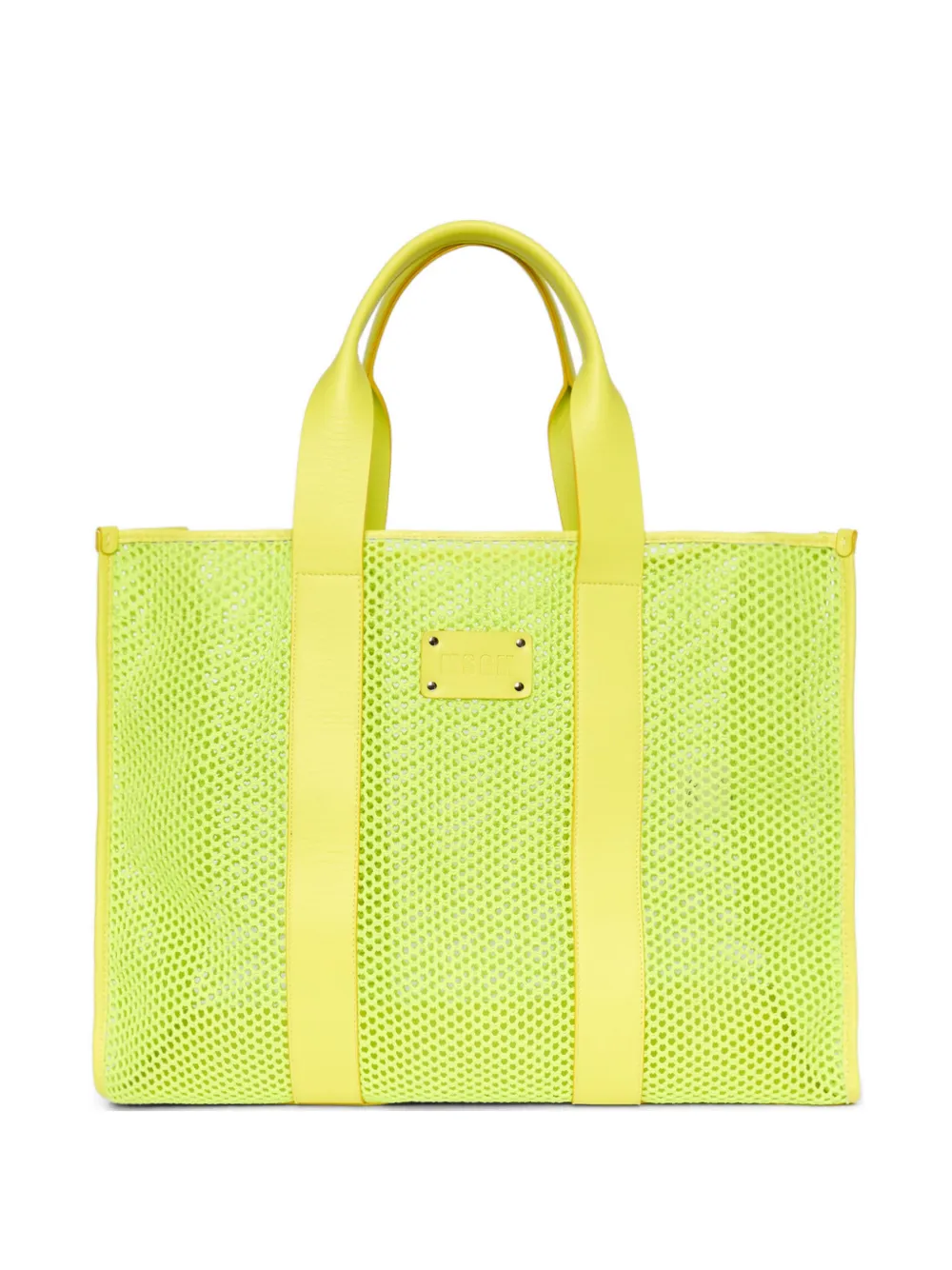 Msgm Logo-detail Tote Bag In Green