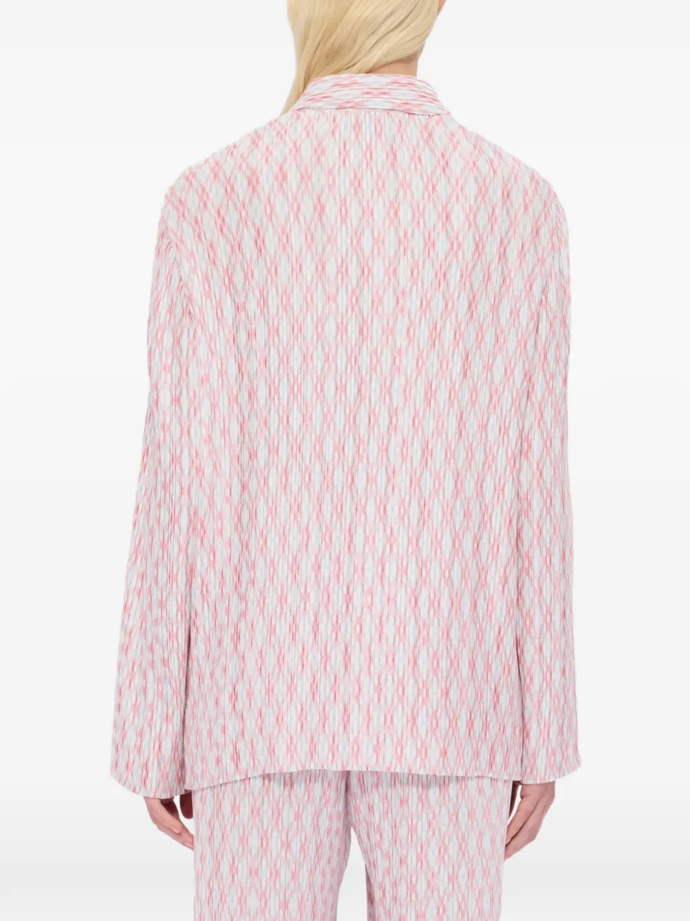 MSGM Blouse met plooien en patroon Roze