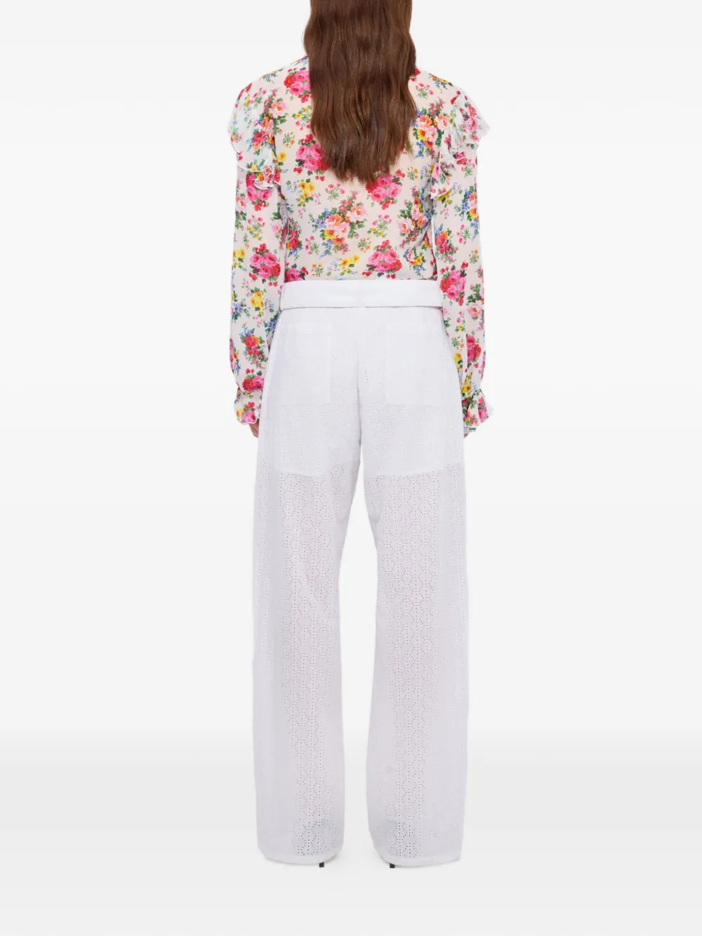 MSGM Broek verfraaid met ringlets Wit