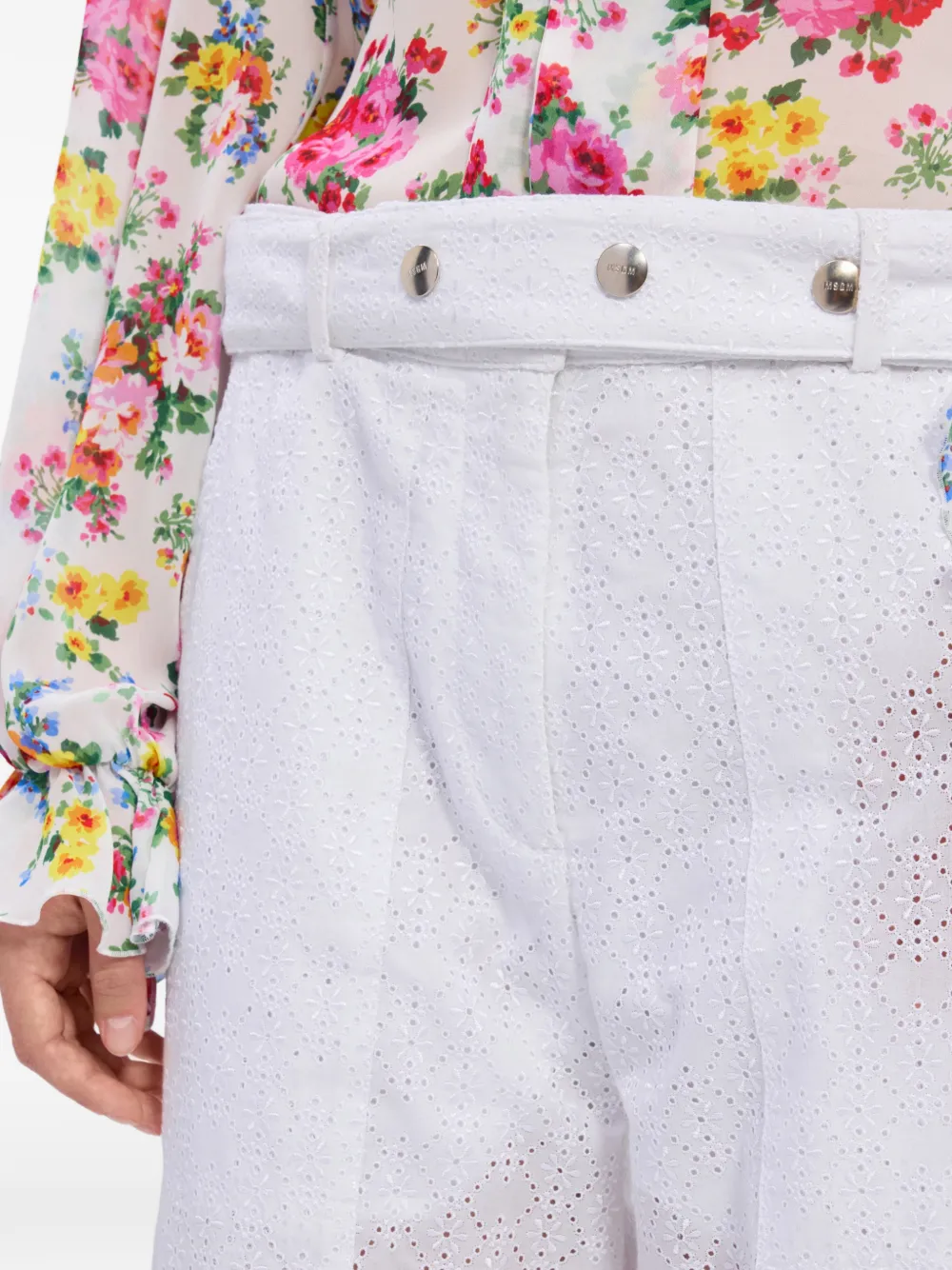 MSGM Broek verfraaid met ringlets Wit