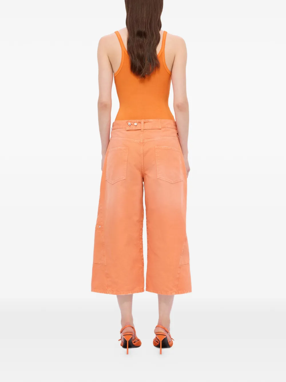 MSGM Cropped cargo jeans Oranje