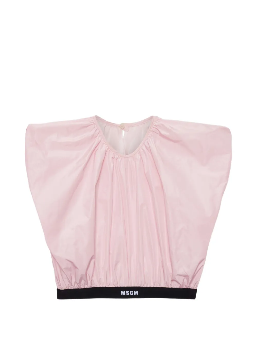 MSGM logo-print cropped blouse - Rosa