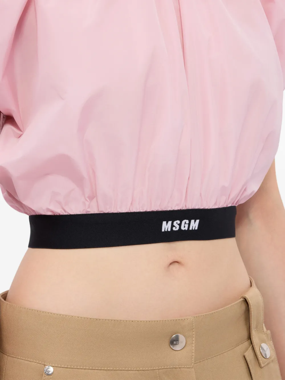 MSGM Blouse met logoprint Roze