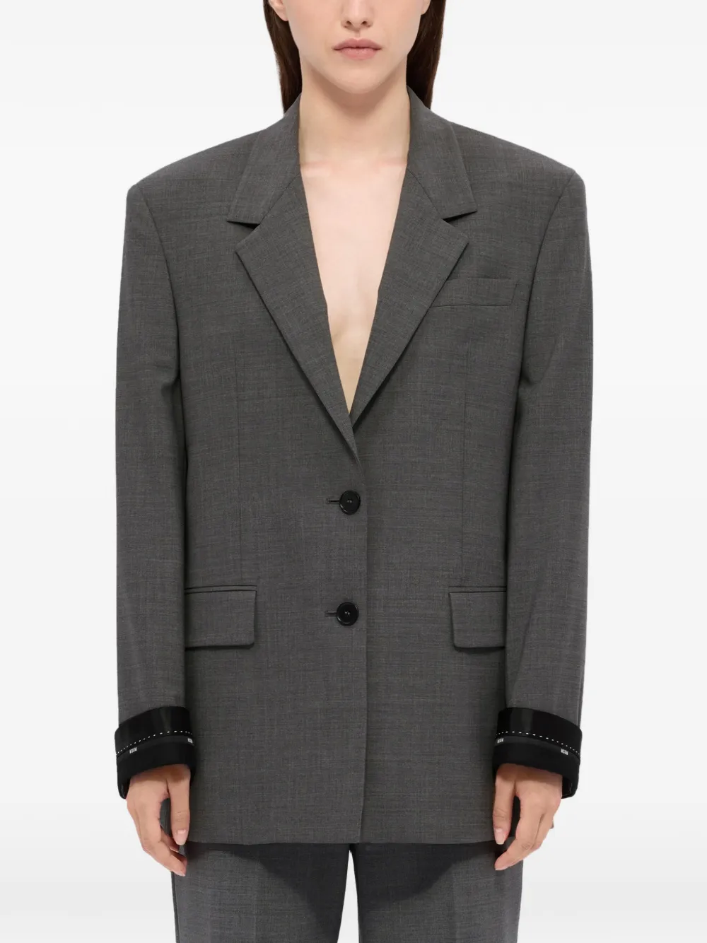  Msgm Single-breasted Blazer - Grey 