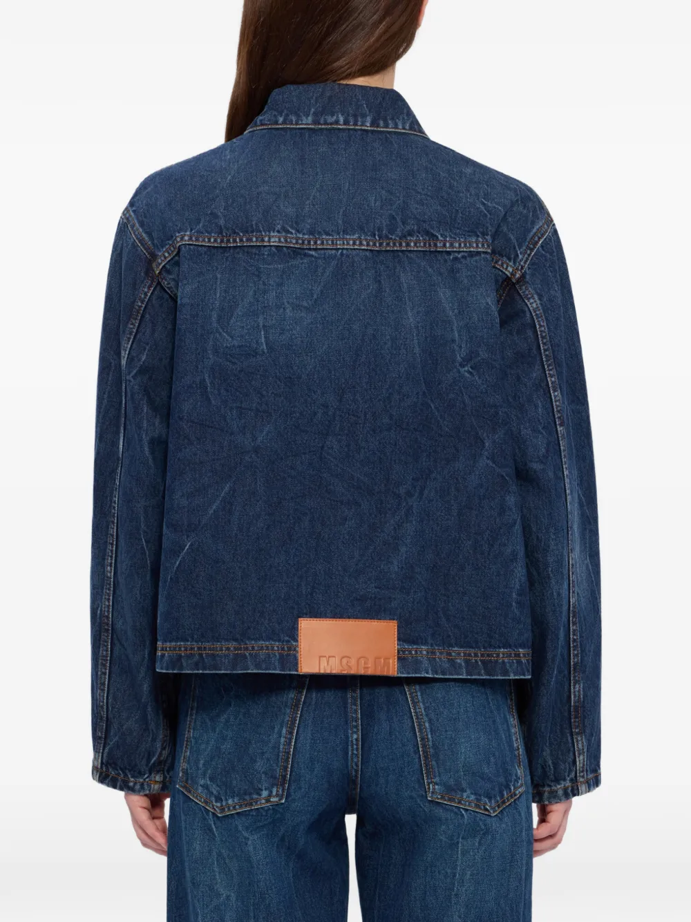 MSGM Denim jack Blauw