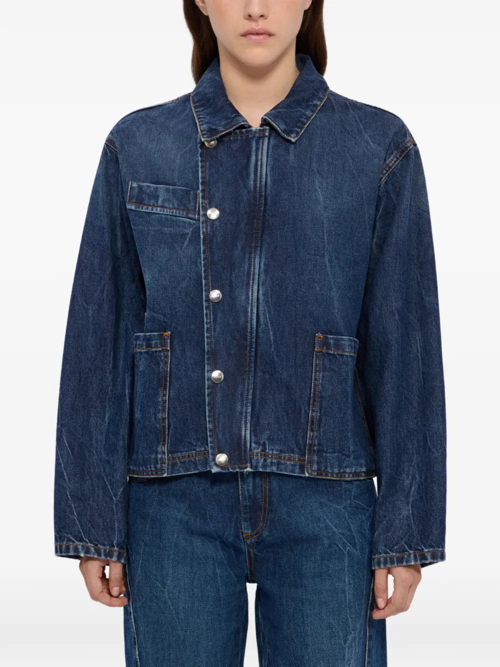 MSGM Denim jack Blauw